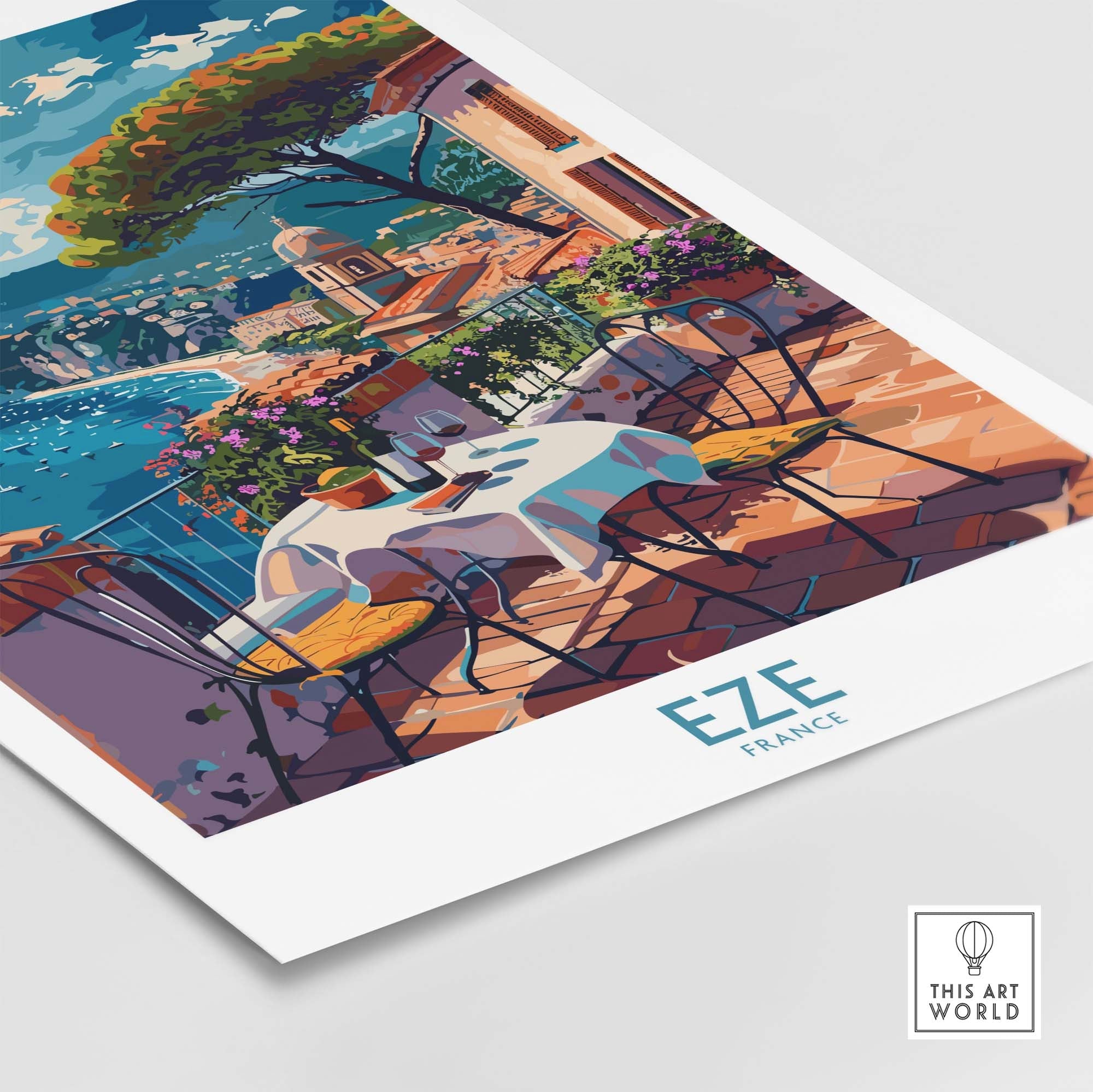Eze France Wall Art Print - Stylish Home Decor for a Touch of French Elegance