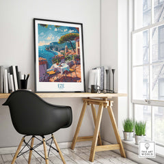 Eze France Wall Art Print - Stylish Home Decor for a Touch of French Elegance