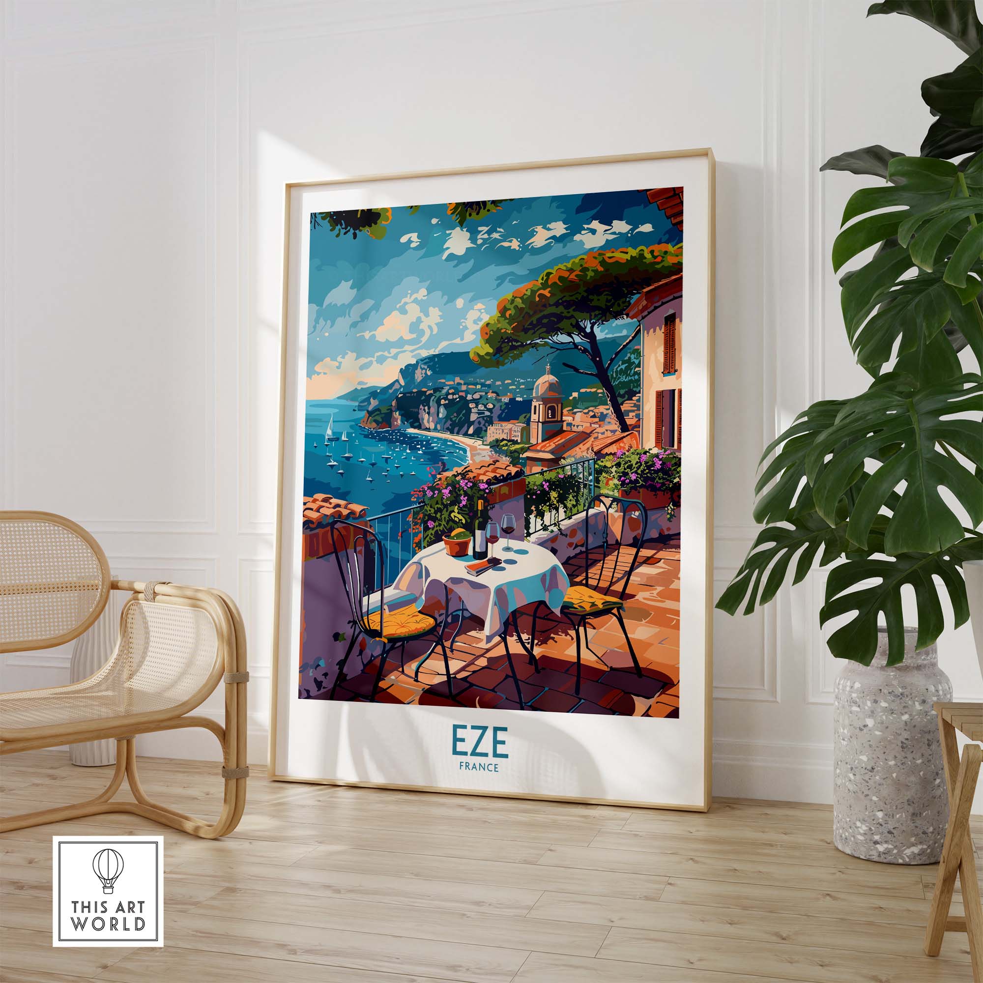 Eze France Wall Art Print - Stylish Home Decor for a Touch of French Elegance