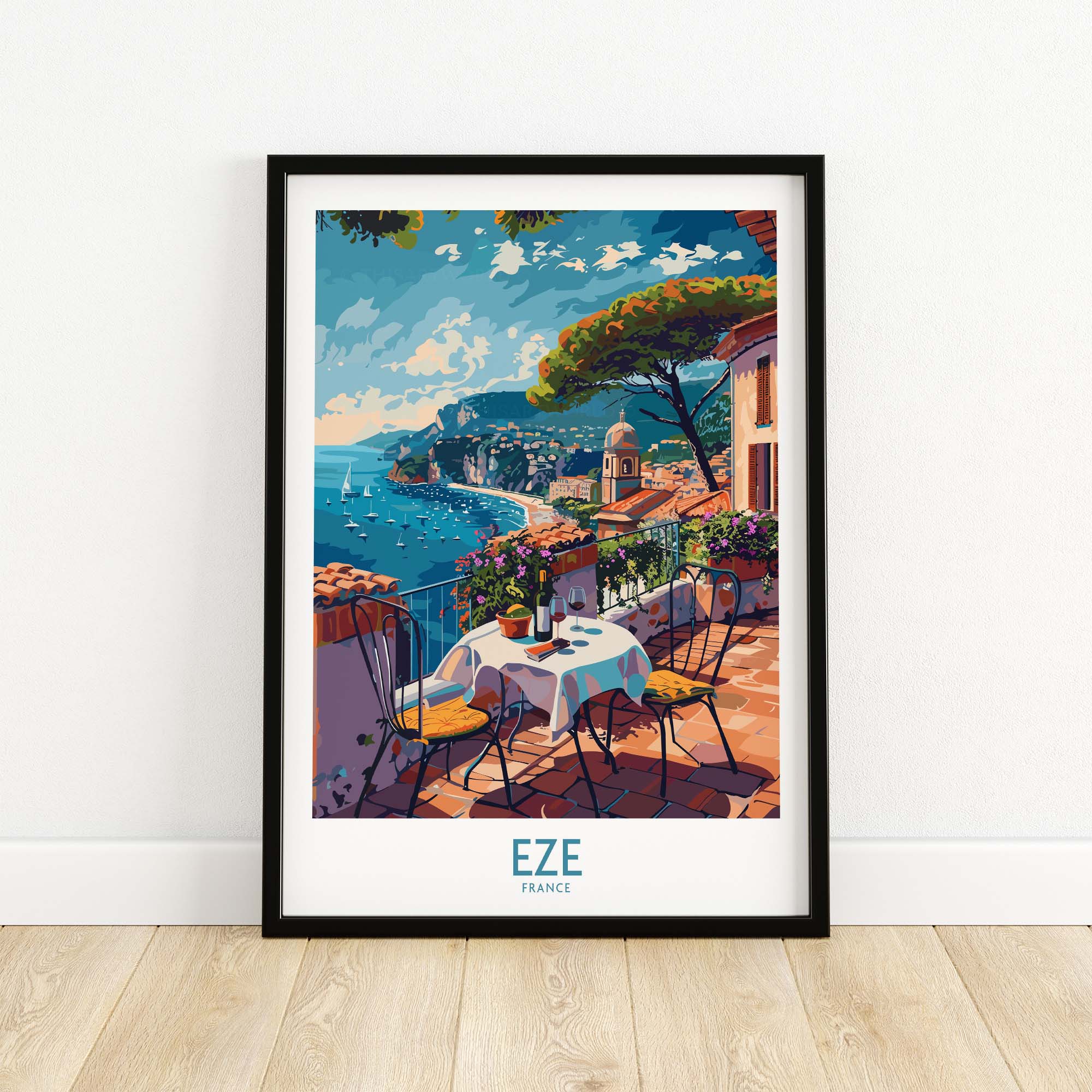 Eze France Wall Art Print - Stylish Home Decor for a Touch of French Elegance