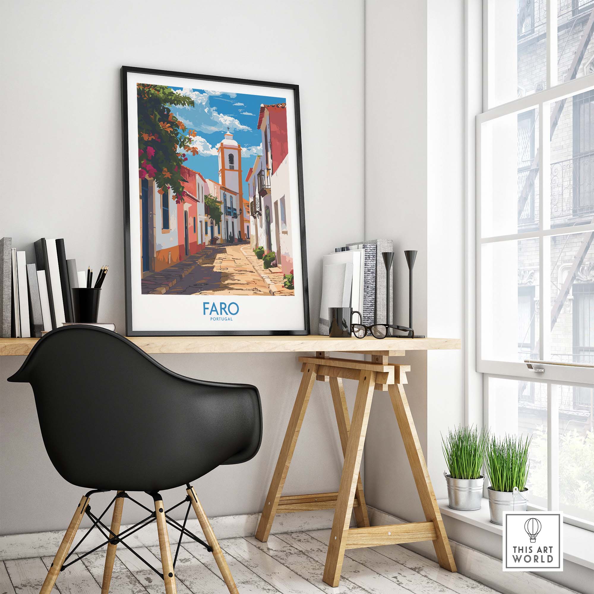 Faro Print Portugal part of our best collection or travel posters and prints - This Art World