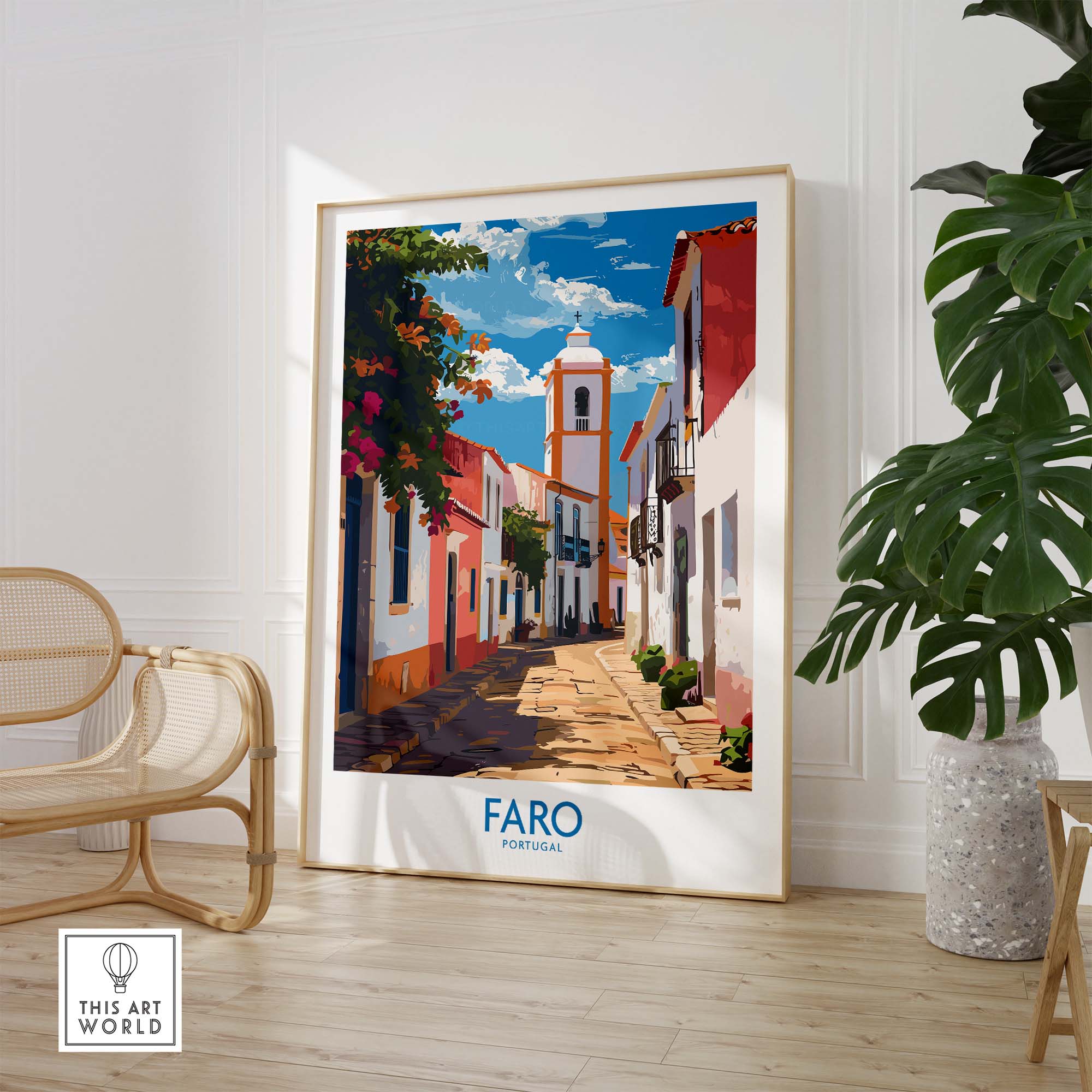 Faro Print Portugal part of our best collection or travel posters and prints - This Art World