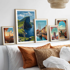 Faroe Islands North Atlantic Sea View Print | Nordic Nature Wall Decor displayed among other travel prints.