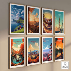 Faroe Islands Print | North Atlantic Travel Wall Art showcasing vibrant travel posters from various cities.