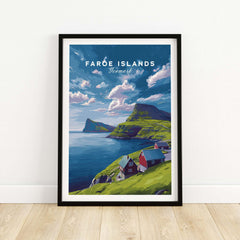 Faroe Islands Print | North Atlantic Travel Wall Art featuring rugged landscapes and vibrant colors.