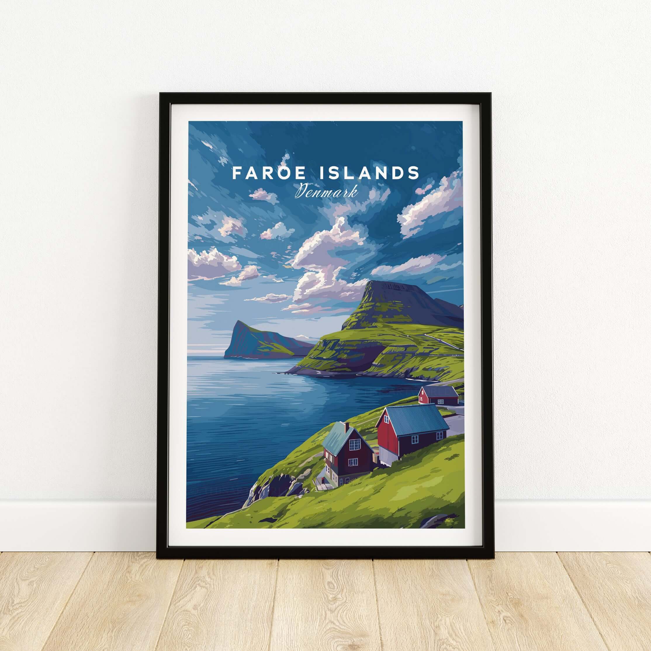 Faroe Islands Print | North Atlantic Travel Wall Art featuring rugged landscapes and vibrant colors.