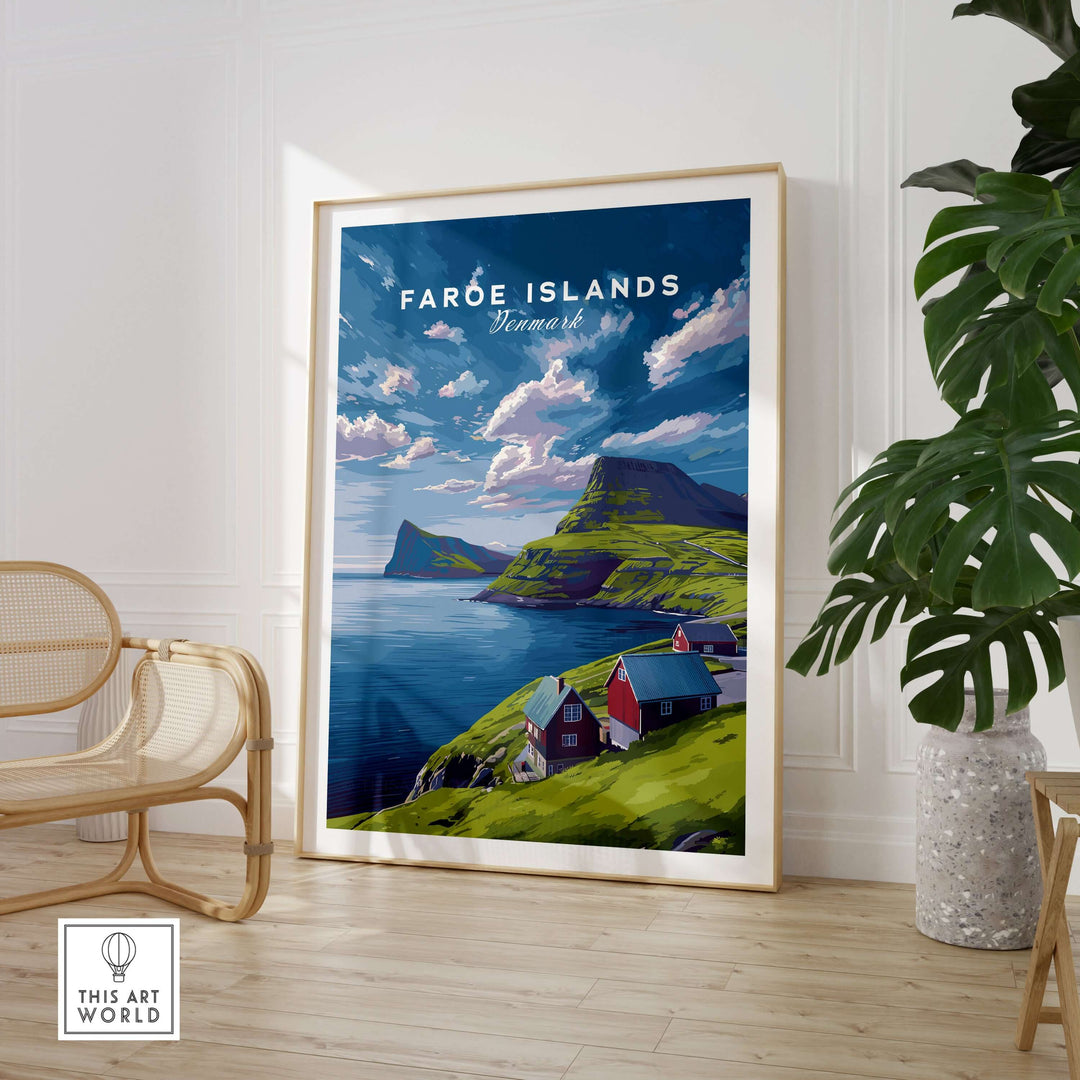 Faroe Islands Print | North Atlantic Travel Wall Art featuring stunning scenery and vibrant colors