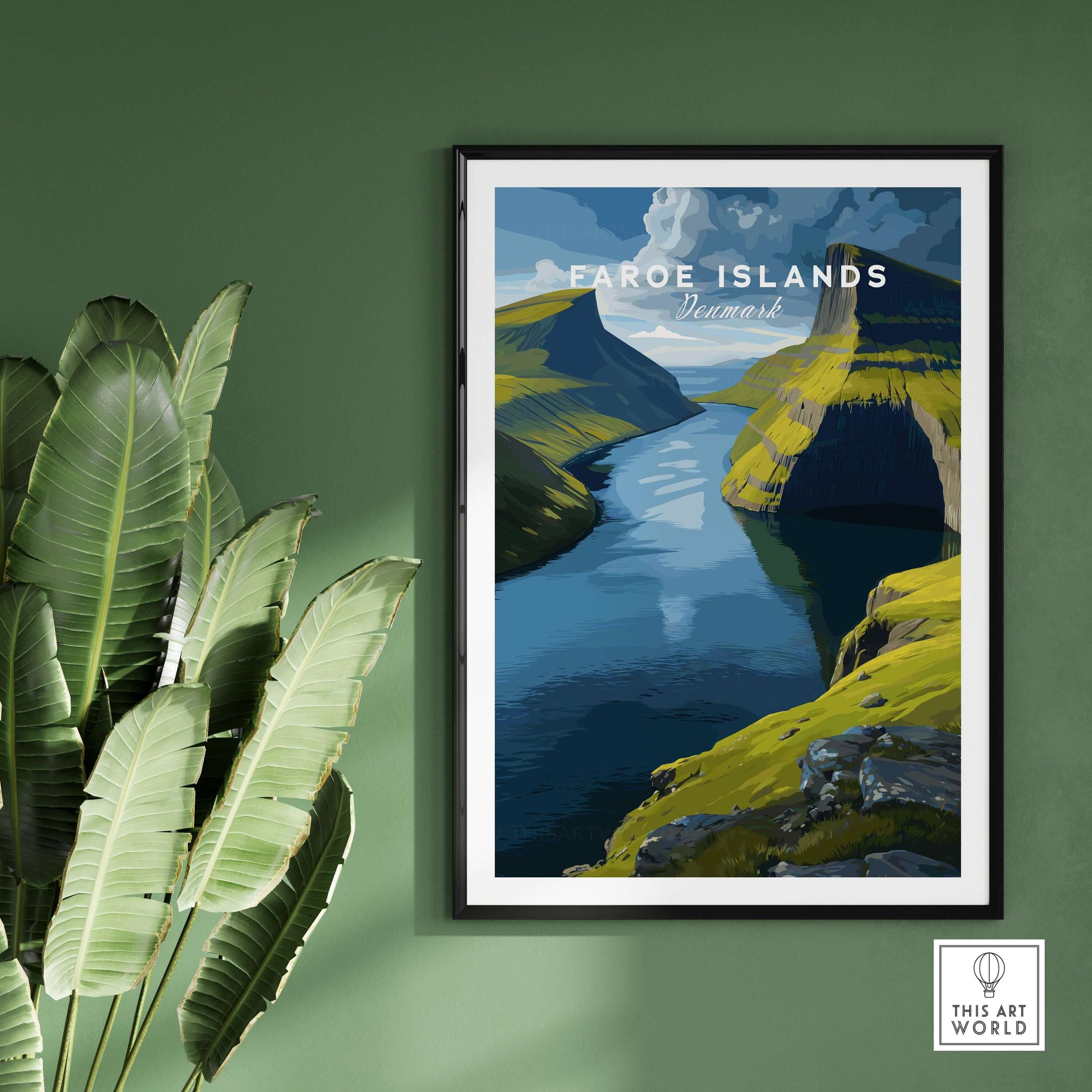Faroe Islands Vertical Cliffs Canyon Print | Nordic Wild Nature Decor showcasing dramatic canyon views and stunning landscapes.