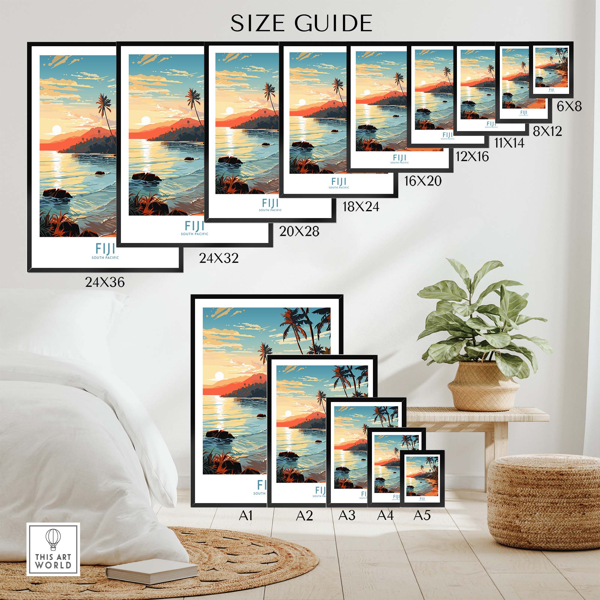 Fiji Print part of our best collection or travel posters and prints - This Art World