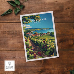 Finger Lakes Print - Wine Region showcasing vineyards and landscapes of Finger Lakes, New York, perfect for wine lovers.