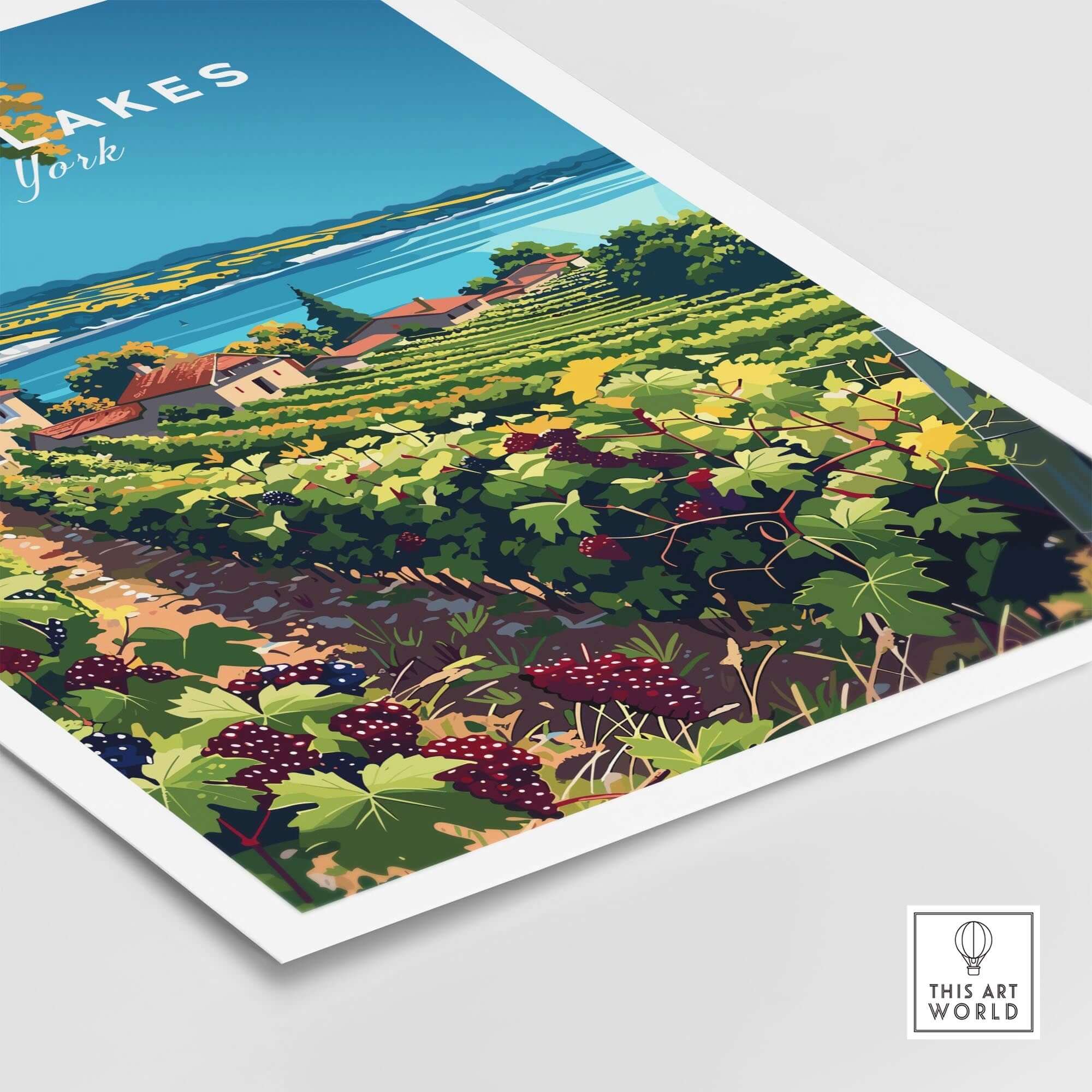 Finger Lakes Print - Wine Region featuring vineyards and stunning landscapes of New York's wine country.