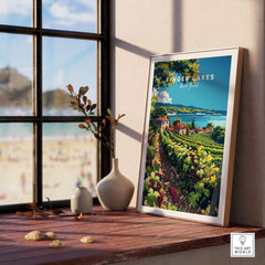 Finger Lakes Print - Wine Region showcasing vineyards and scenic views of New York's Finger Lakes.