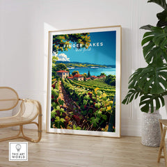 Finger Lakes Print - Wine Region featuring vineyards and scenic landscapes of New York.