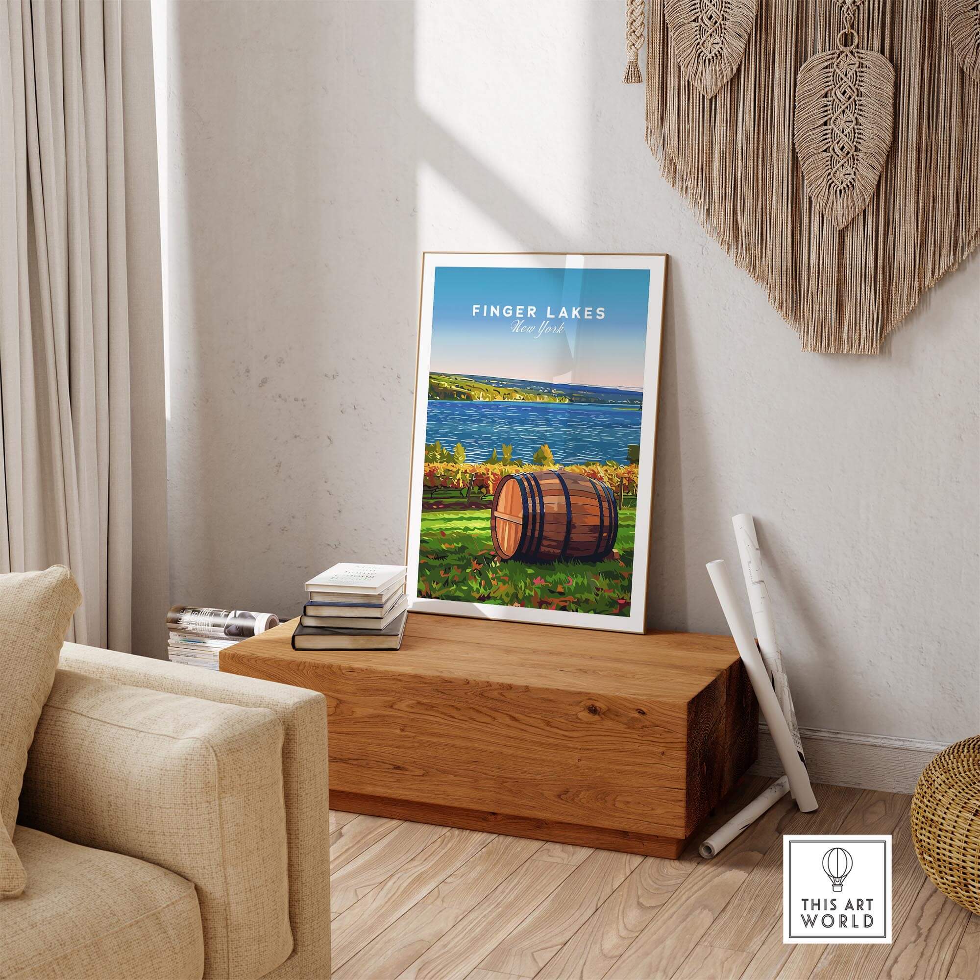 Finger Lakes Wall Art featuring serene landscapes and vibrant colors of the Finger Lakes region in New York.