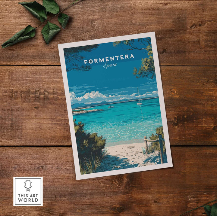 Formentera Balearic Clear Sea Landscape Print | Coastal Home Wall Art featuring the serene waters of Formentera, Spain.