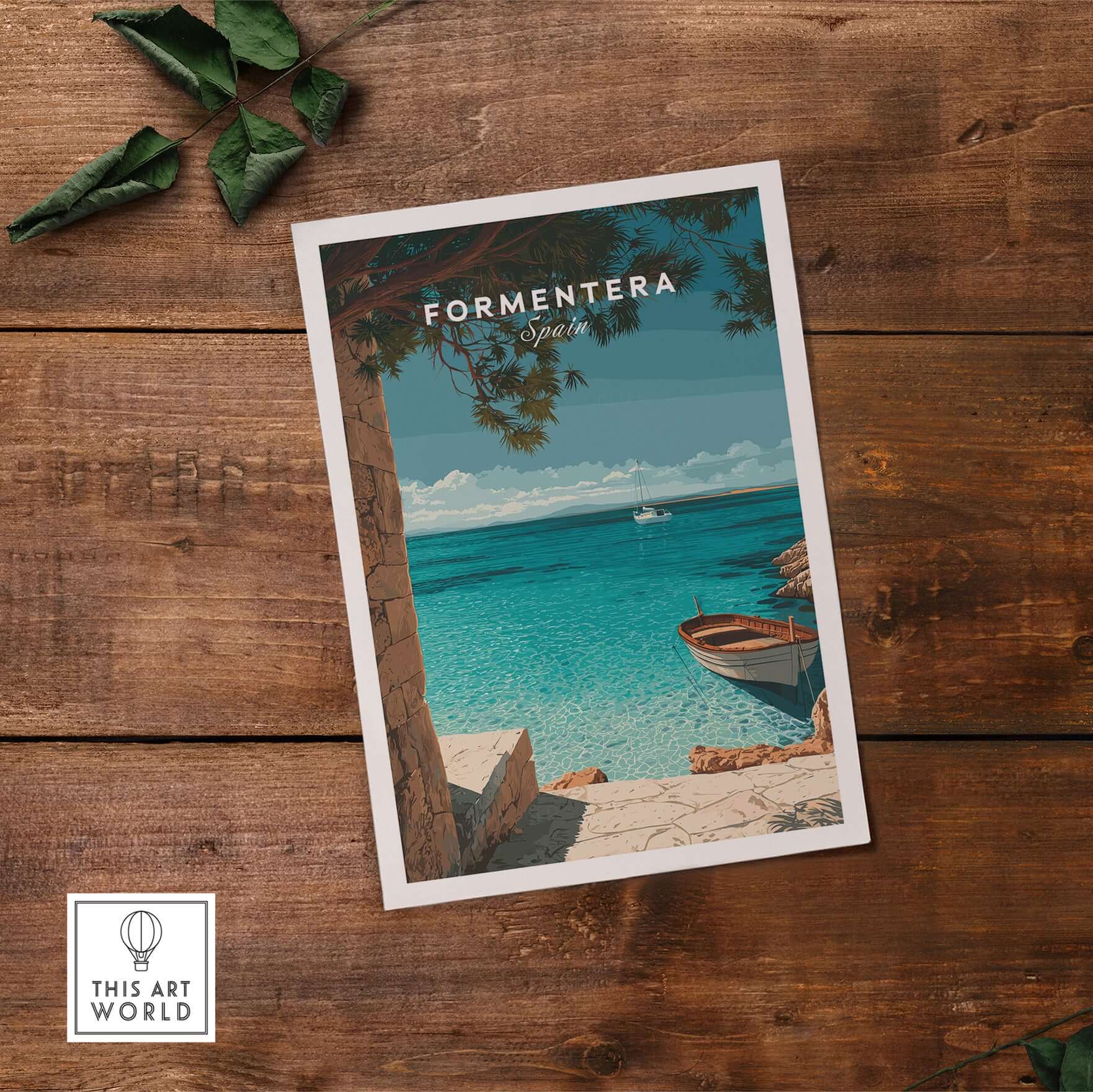 Formentera Balearic Island Seascape Print | Tranquil Coastal Decor featuring serene coastal view.