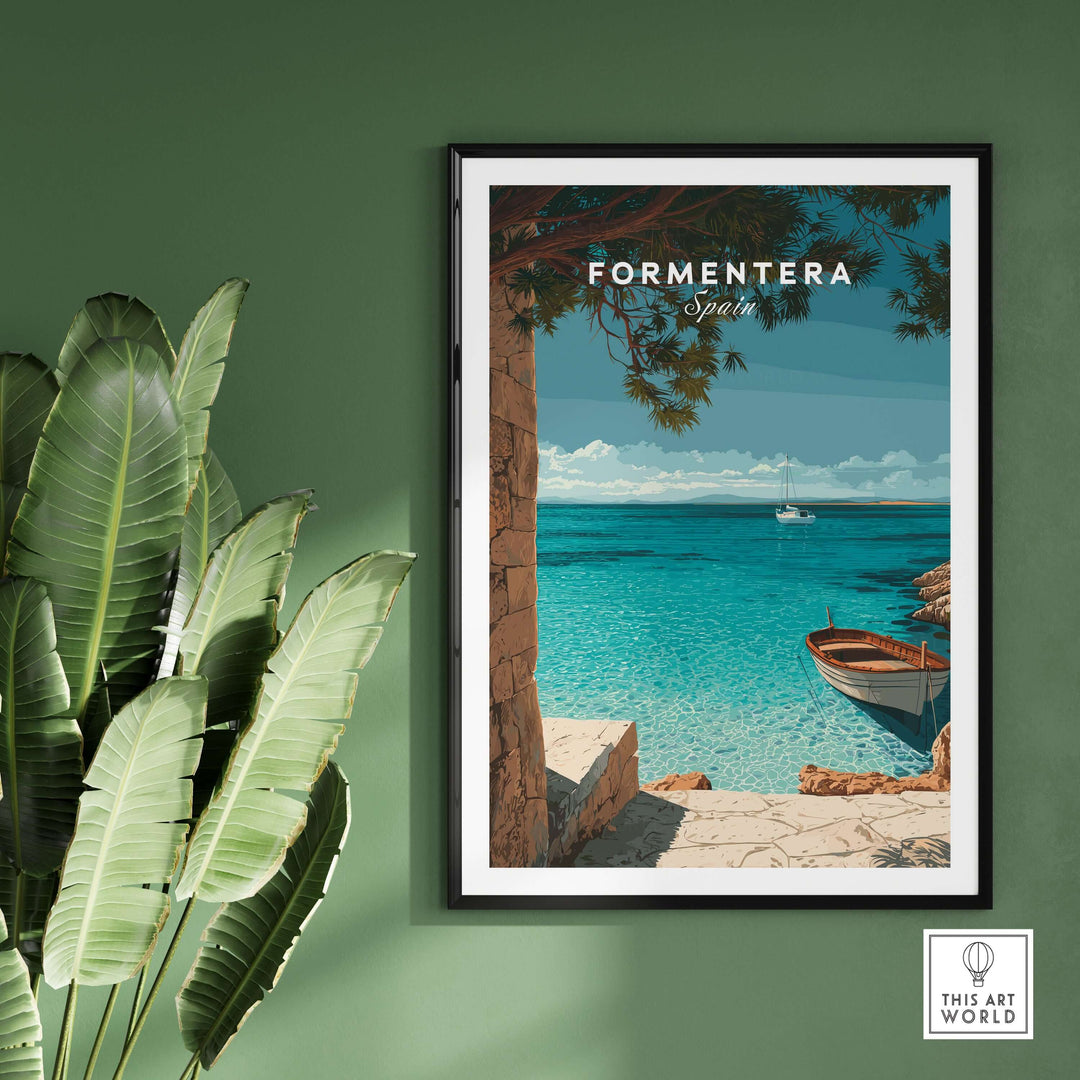 Formentera Balearic Island Seascape Print | Tranquil Coastal Decor showcasing serene sea and coastal scenery.