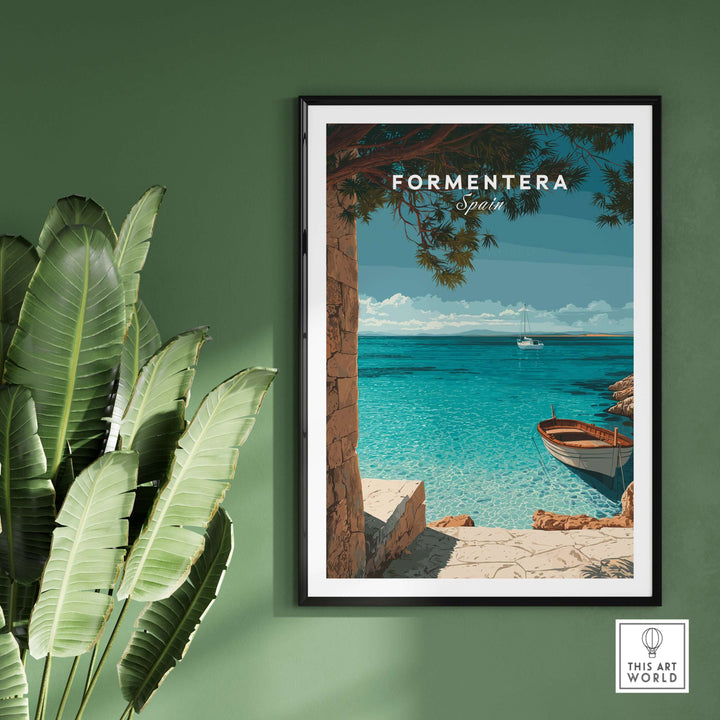 Formentera Balearic Island Seascape Print | Tranquil Coastal Decor showcasing serene sea and coastal scenery.