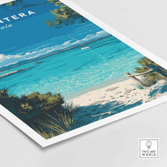 Formentera Balearic Clear Sea Landscape Print | Coastal Home Wall Art featuring turquoise waters and serene beach details.