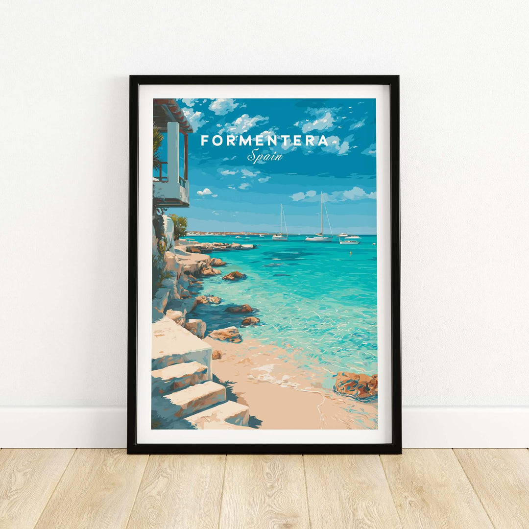 Formentera Mediterranean Sea View Print | Luxury Coastal Wall Decor