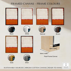 Framed canvas colors including Black, White, Natural, Brown, Gold, and Silver for Mark Rothko Untitled 1969 Abstract Canvas Print.