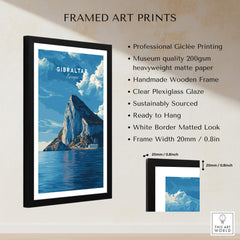 The Rock of Gibraltar Canvas Art Print framed art print showcasing Gibraltar's iconic landmark.