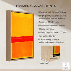 Mark Rothko No 5 No 22 Abstract Canvas Art Print Yellow Orange Red features professional giclée printing and a handmade wooden frame.