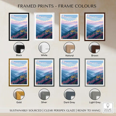 Kosovo Pristina Region Canvas Print | Balkan Home Decor framed print options in various colors on display.