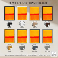 Framed Prints - Frame Colours showcasing options for Mark Rothko No 5 No 22 Abstract Canvas Art Print Yellow Orange Red