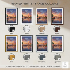 Rimini Italy Wall Art Print | Dramatic Sunset Over Tiberius Bridge Travel Poster framed prints in various colors
