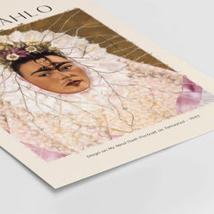 Frida Kahlo Diego on My Mind Tehuana Self Portrait Poster Art Print featuring a self-portrait with traditional attire.