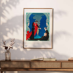 Exhibition Art Print George Barbier Empedocles Panthea Art Deco Mythology Poster Wall Art displayed on a wall.