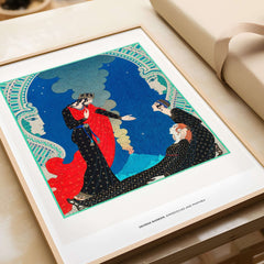 Exhibition Art Print George Barbier Empedocles Panthea Art Deco Mythology Poster Wall Art presented in a stylish frame.