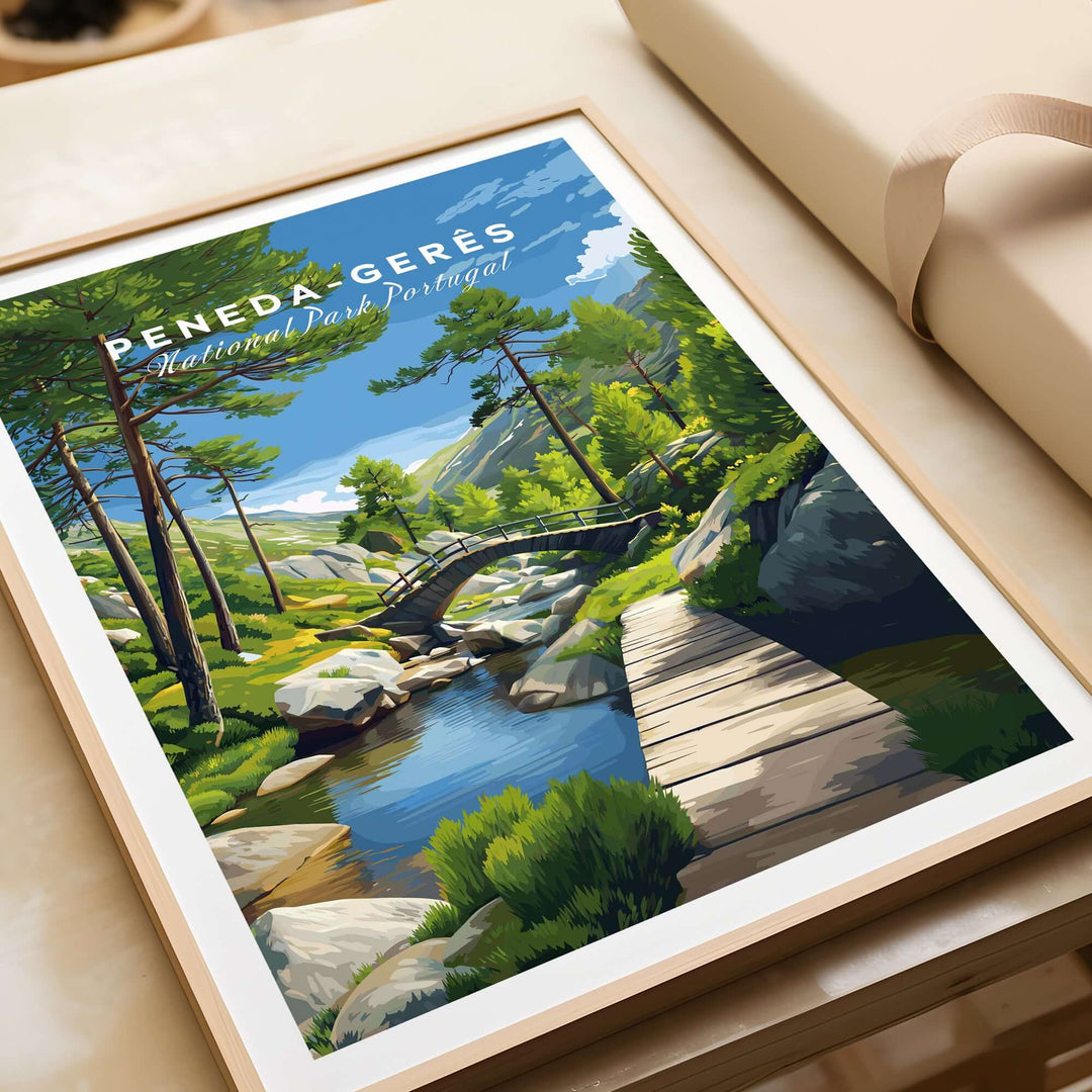 Gerês Portugal Print | Scenic Mountain Wall Art featuring a serene landscape of Penedo Gerês National Park.