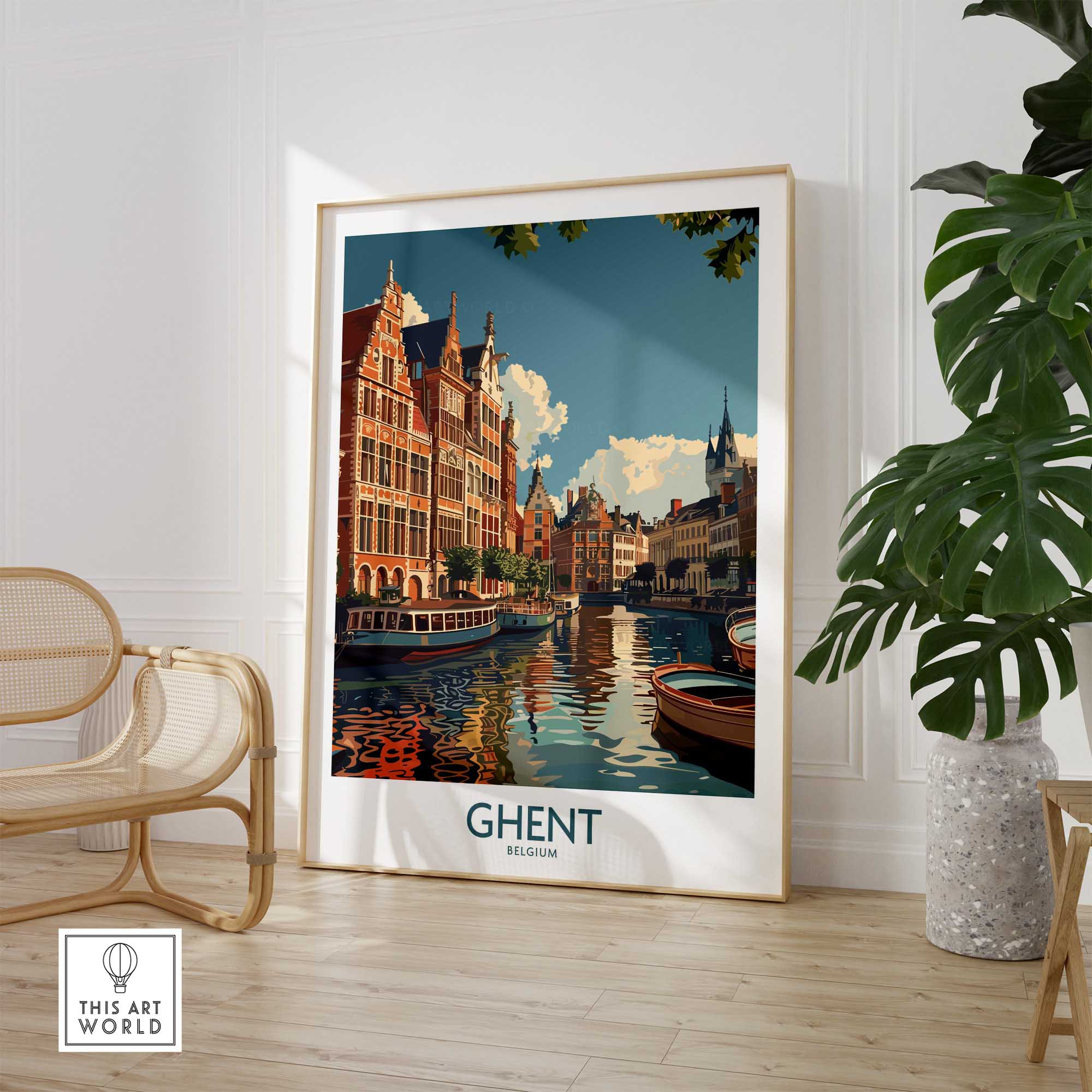 Ghent Travel Poster - Belgium-This Art World