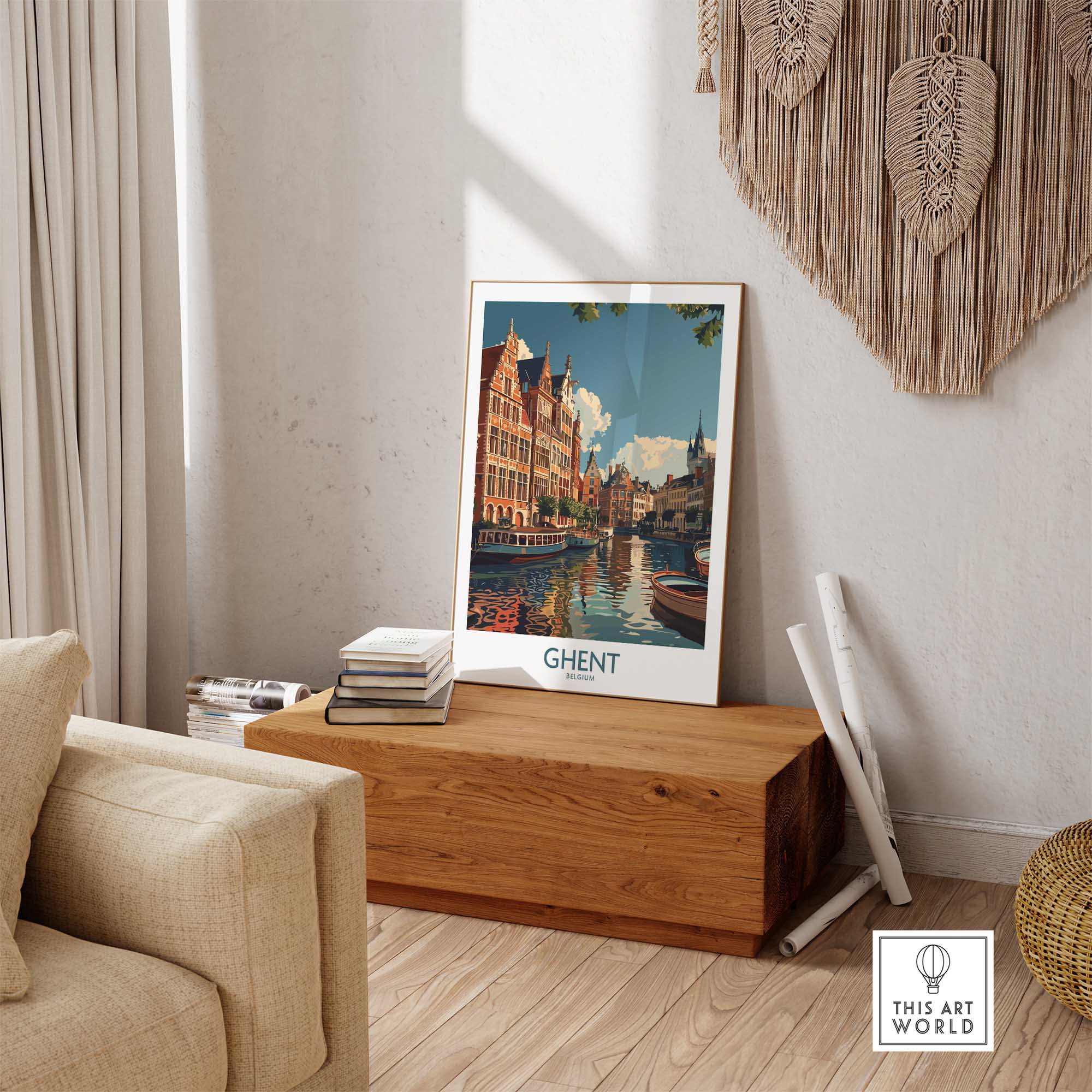 Ghent Travel Poster - Belgium-This Art World