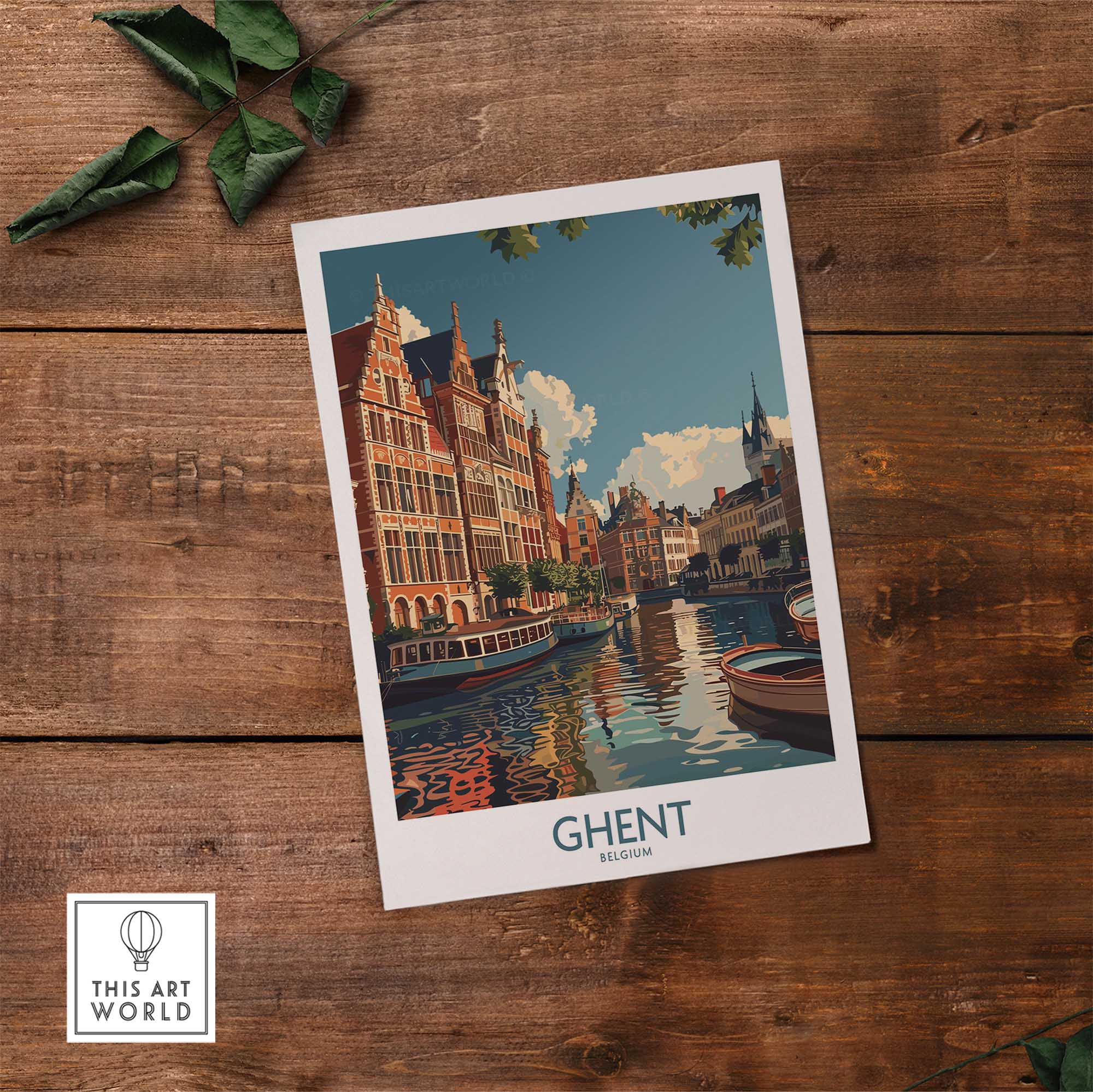 Ghent Travel Poster - Belgium-This Art World
