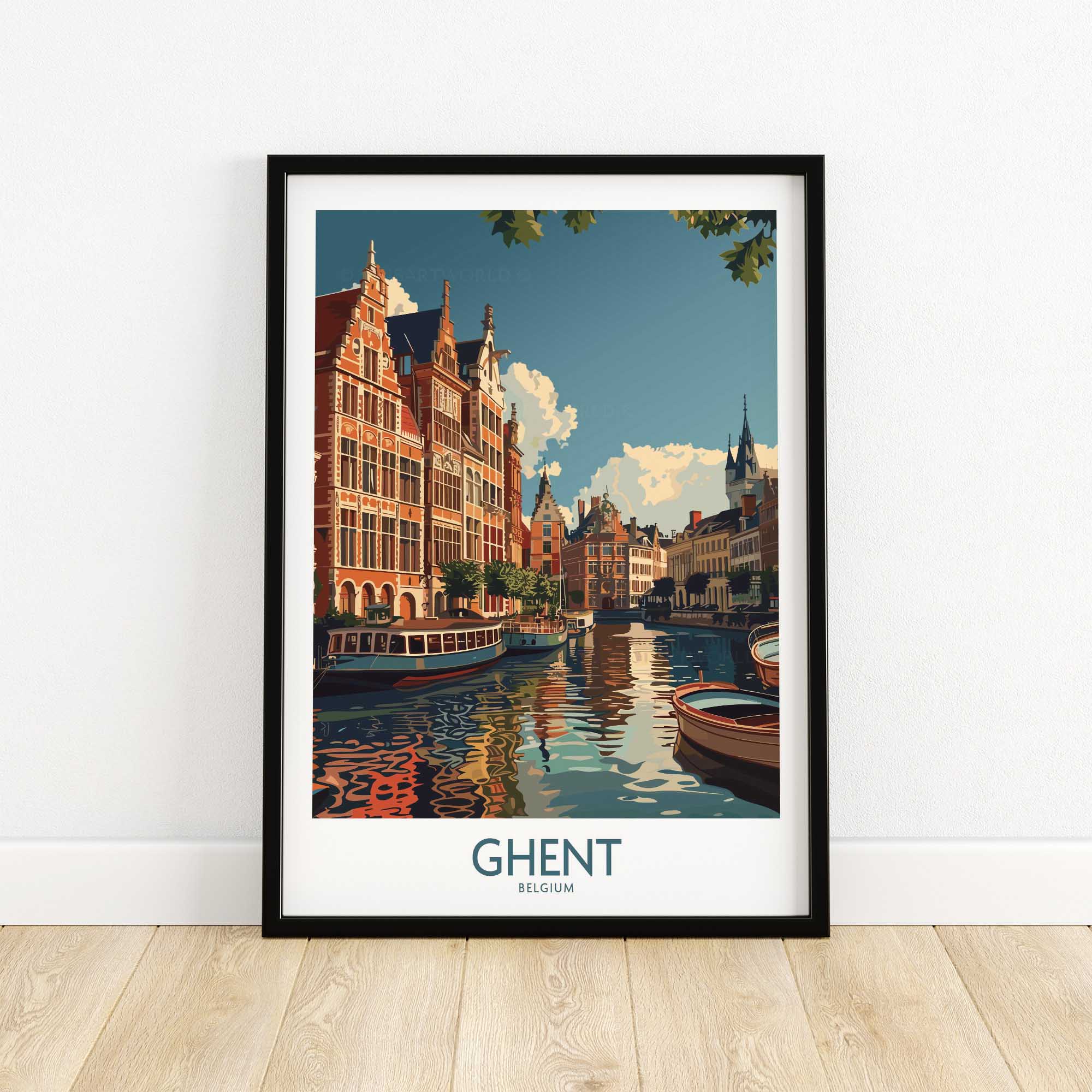 Ghent Travel Poster - Belgium-This Art World