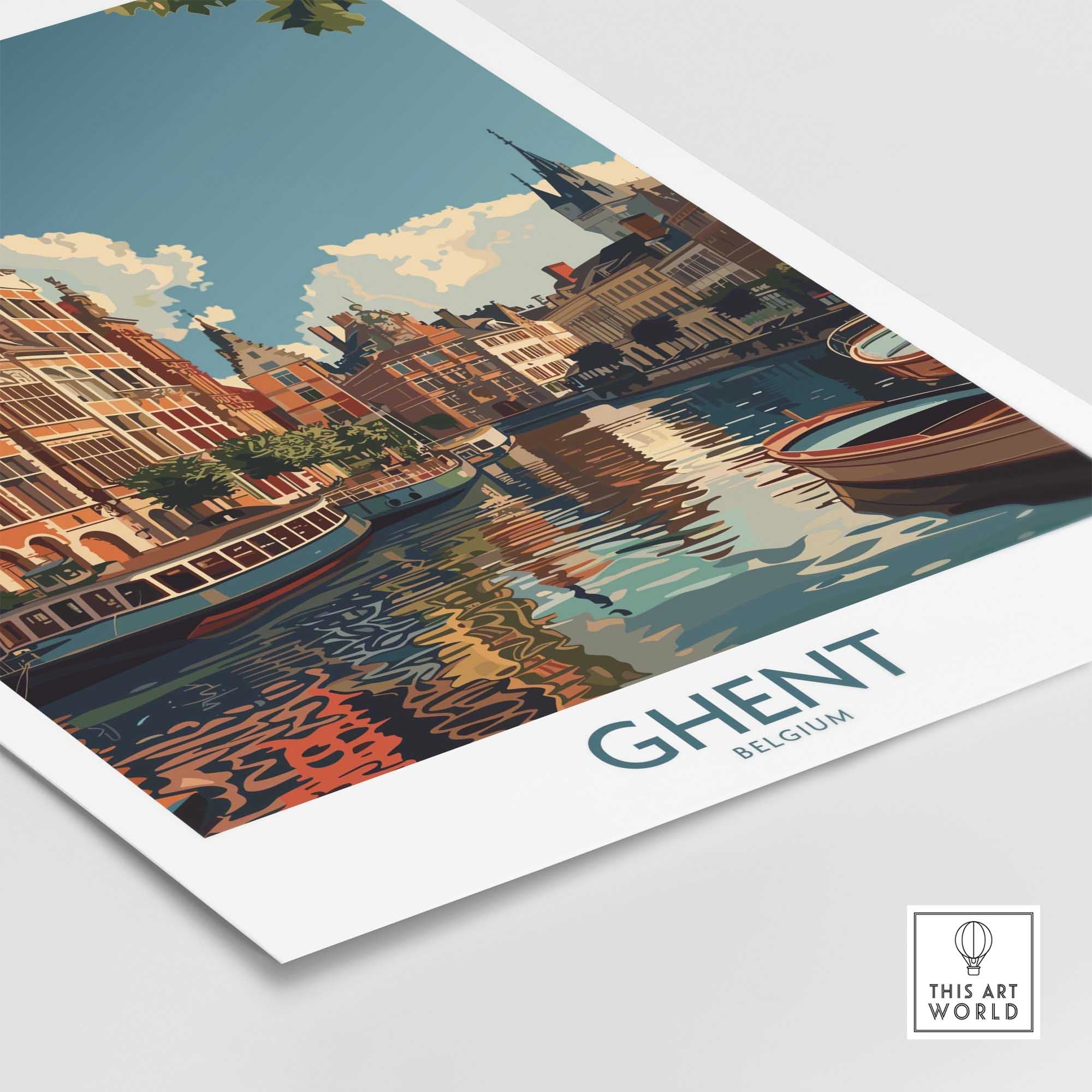 Ghent Travel Poster - Belgium-This Art World