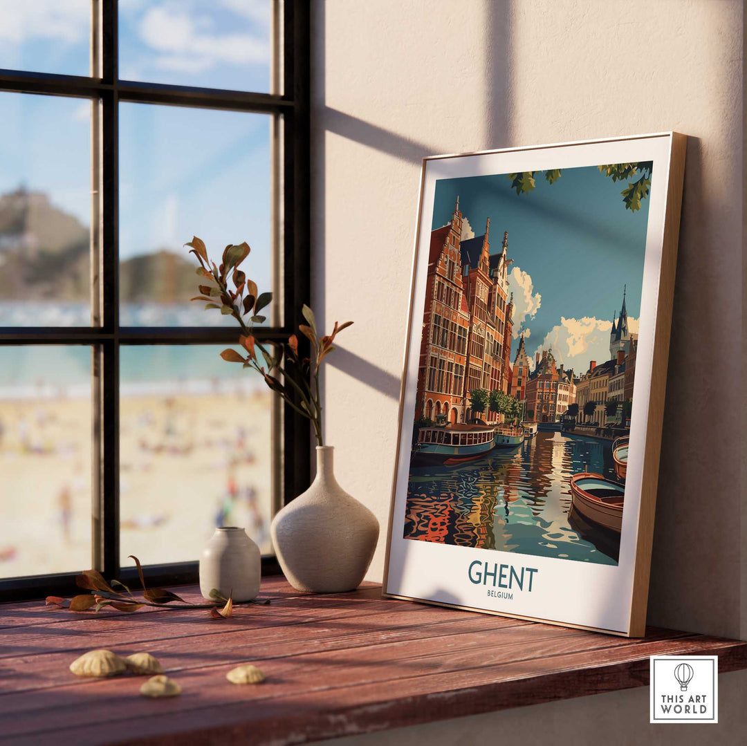 Ghent Travel Poster - Belgium-This Art World