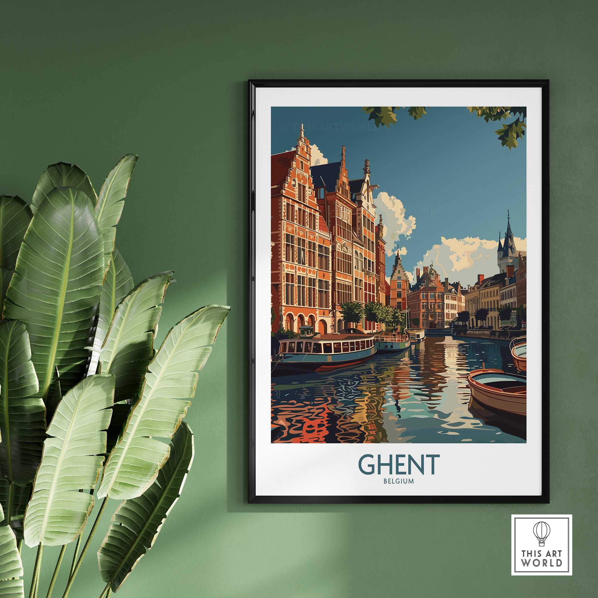 Ghent Travel Poster - Belgium-This Art World