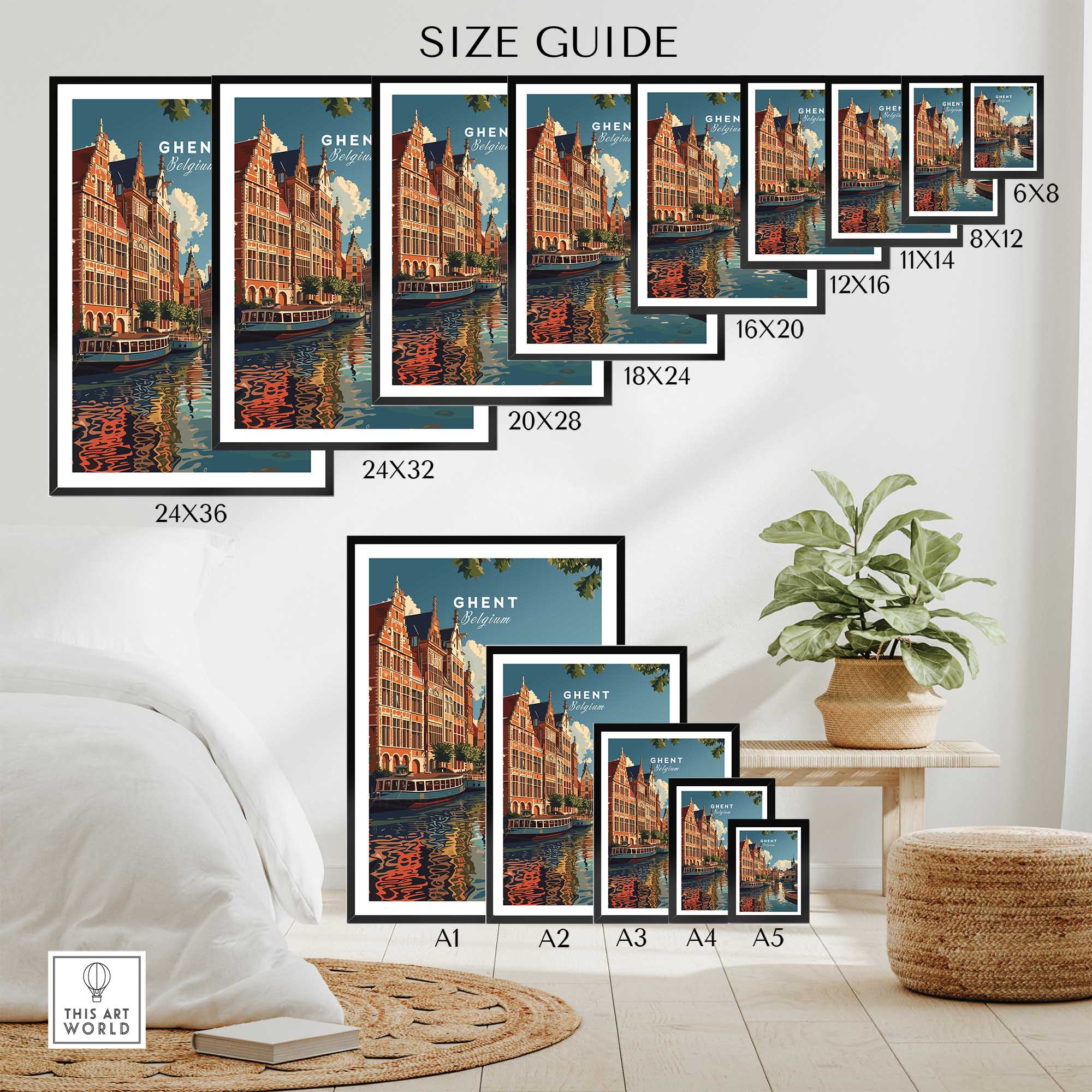 Ghent Travel Print - Belgium-This Art World