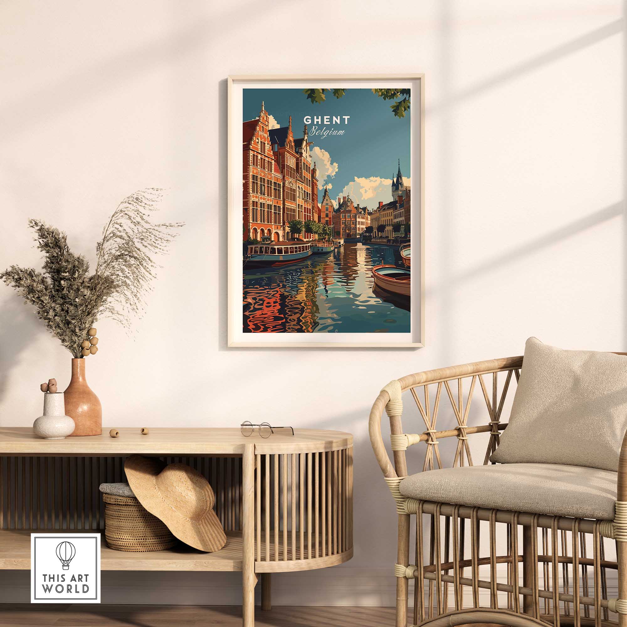 Ghent Travel Print - Belgium-This Art World