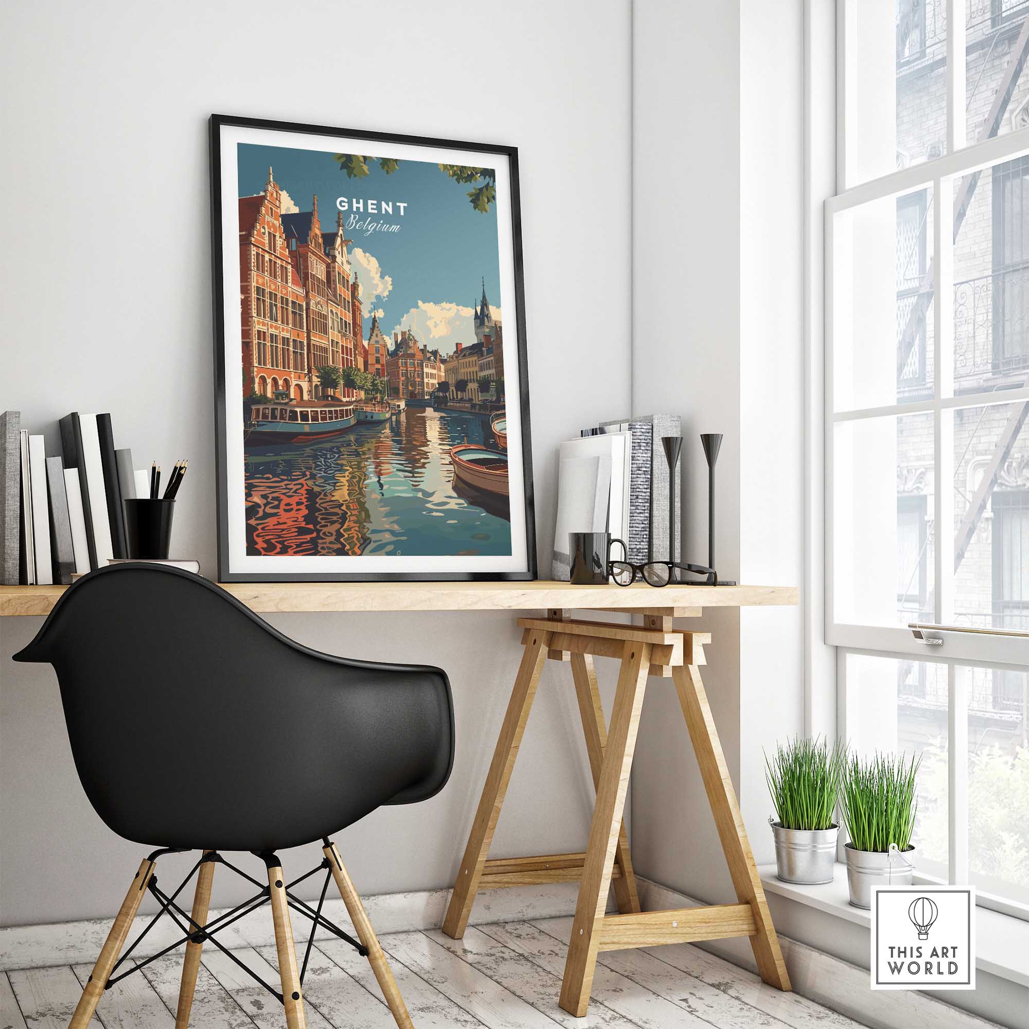 Ghent Travel Print - Belgium-This Art World