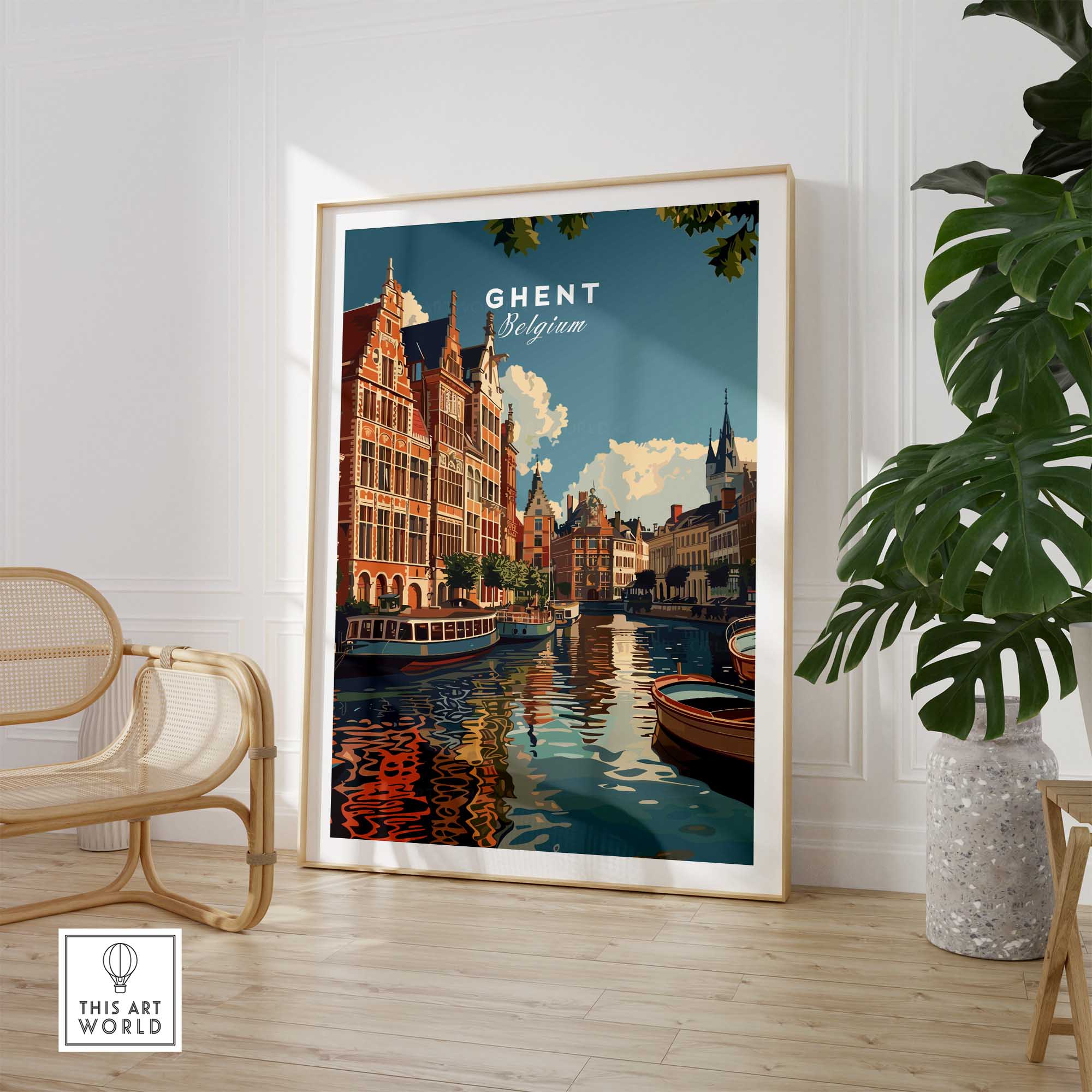 Ghent Travel Print - Belgium-This Art World