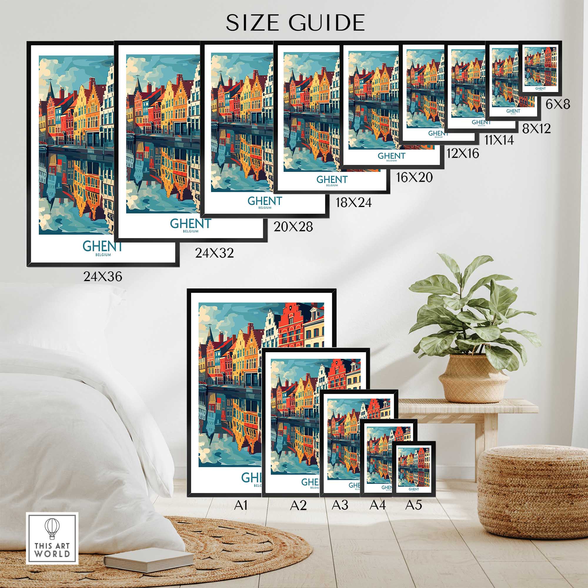 Ghent Wall Art Print - Belgium-This Art World