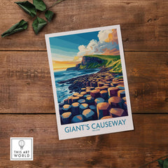 Giant's Causeway Travel Poster showcasing the stunning natural beauty of Northern Ireland with vibrant colors.