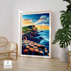 Giant's Causeway Wall Art showcasing the iconic landscape of Ireland in a vibrant wall art print.