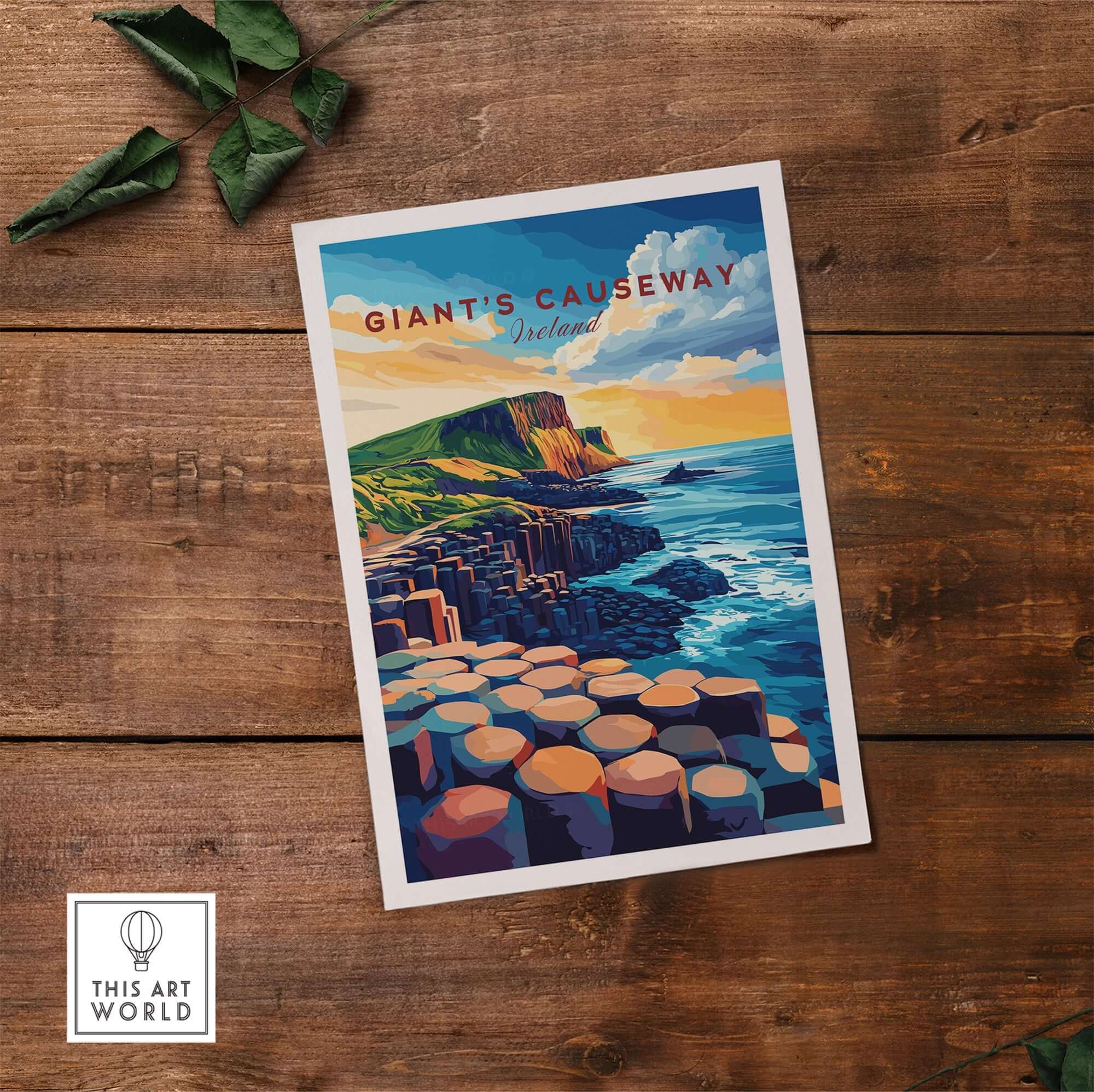 Giant's Causeway Wall Art featuring stunning colors and shapes of the natural wonder, perfect for home decor.