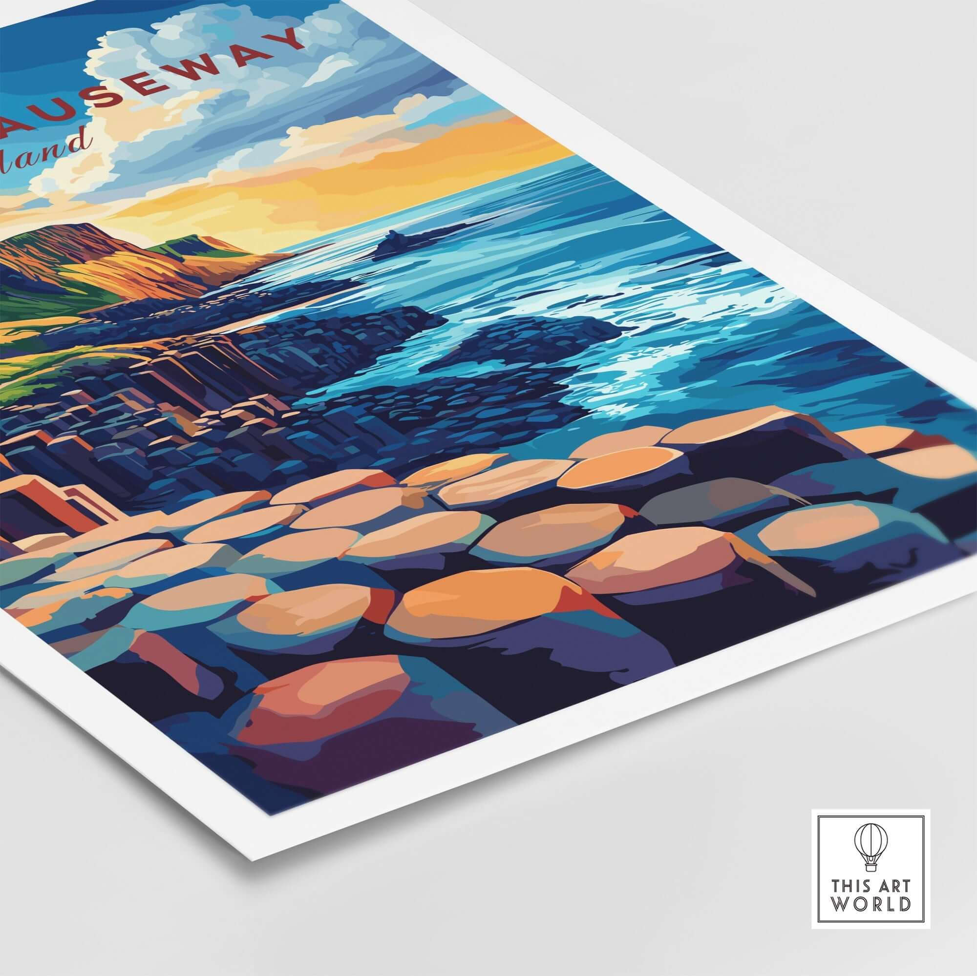 Giant's Causeway Wall Art showcasing the stunning geological formations and coastal scenery.